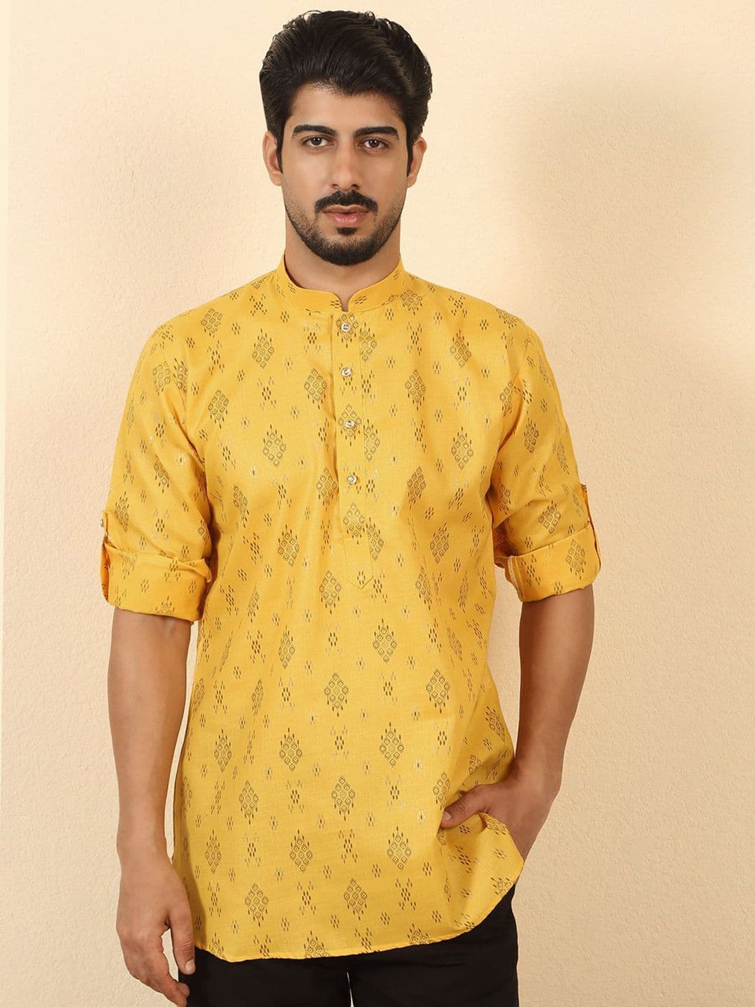 KRAFT INDIA Men Cotton Blend Ethnic Motifs Printed Kurta - view 1