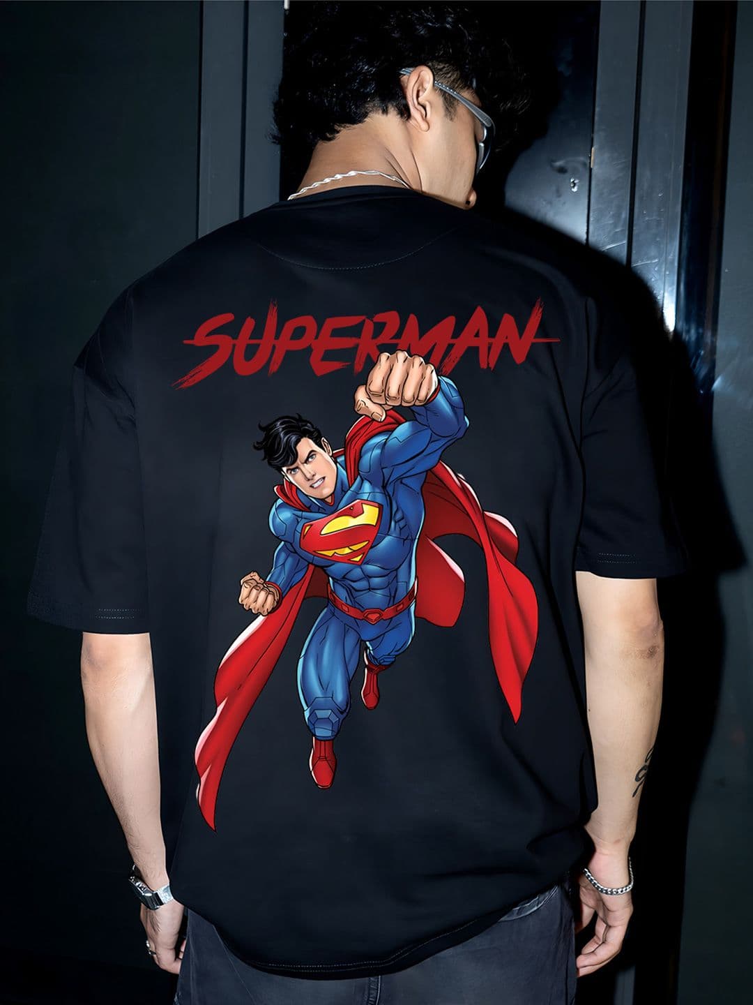 BDSQUARE Men Graphic Printed Round Neck Cotton Oversized T-shirt - view 1