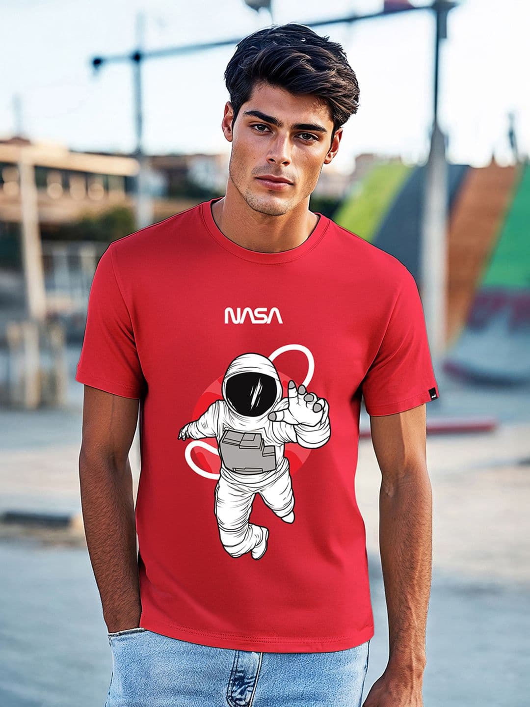 Bewakoof Men Red & White Printed T-shirt - view 1