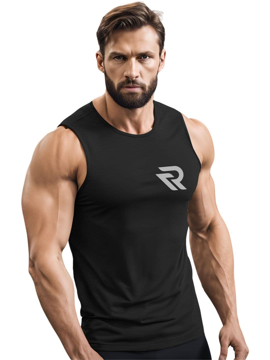 3Colors Men Pack Of 2 Printed Round Neck & Sleeveless Gym Vests - view 1