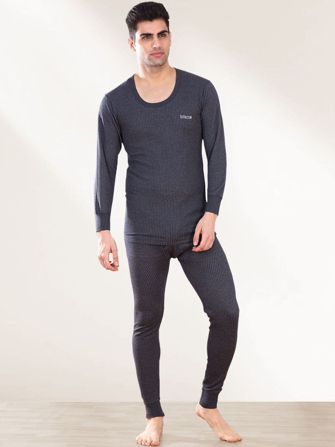 INFERNO Men Round Neck Cotton Winter Thermal Top - view 1
