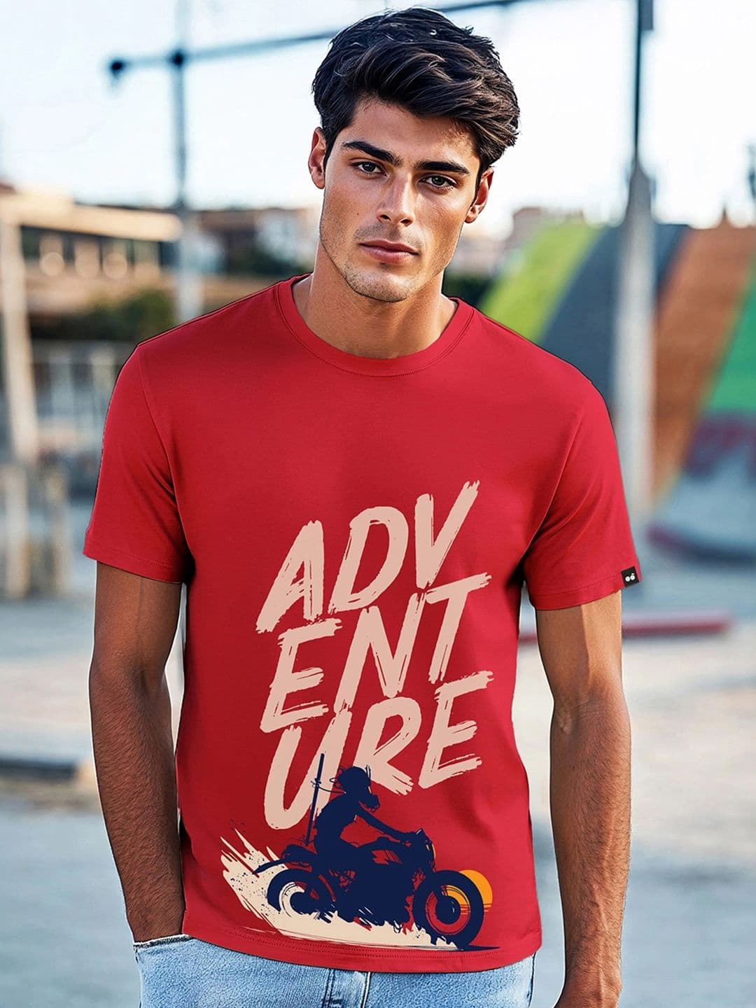 Bewakoof Men Red Typography Printed Pure Cotton T-shirt - view 1