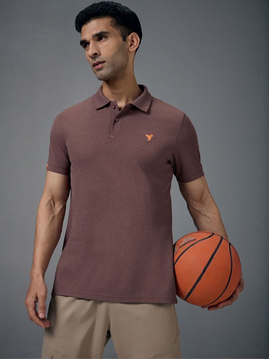Technosport Men Brand Logo Polo Collar Anti Static Slim Fit T-shirt - view 1