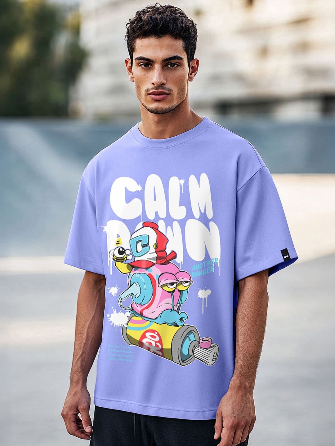Bewakoof Calm Down Graphic Printed Oversized T-shirt - view 1