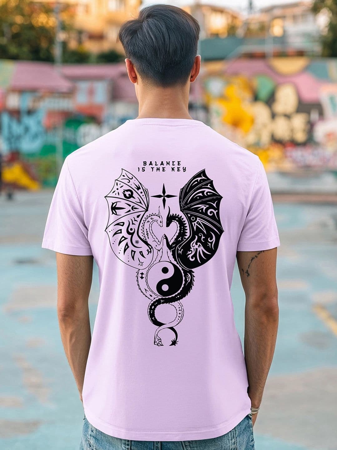 Bewakoof Purple Graphic Printed Round Neck Cotton T-shirt - view 1