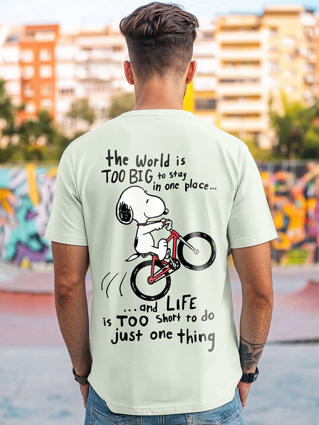 Bewakoof Green Graphic Printed Cotton T-shirt - view 1