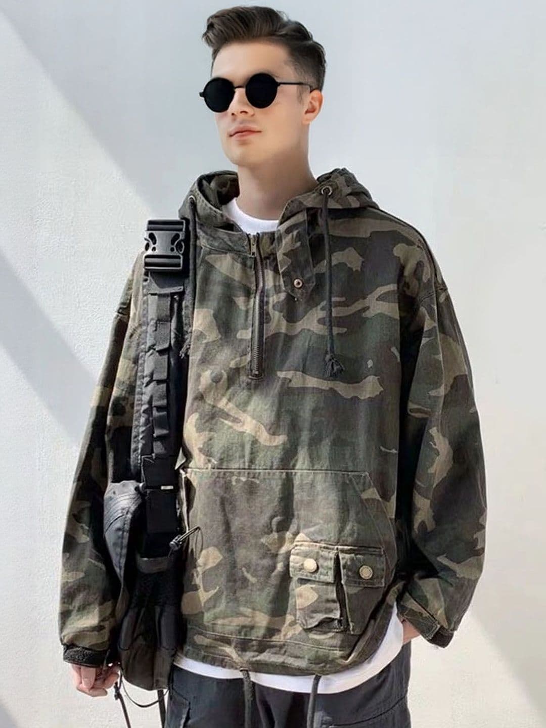 StyleCast Men Hooded Camouflage Tailored Jacket - view 1