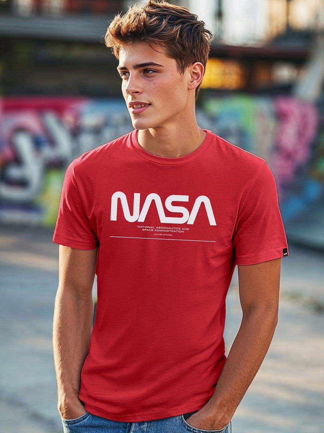 Bewakoof Men Red Typography Printed Pure Cotton T-shirt - view 1