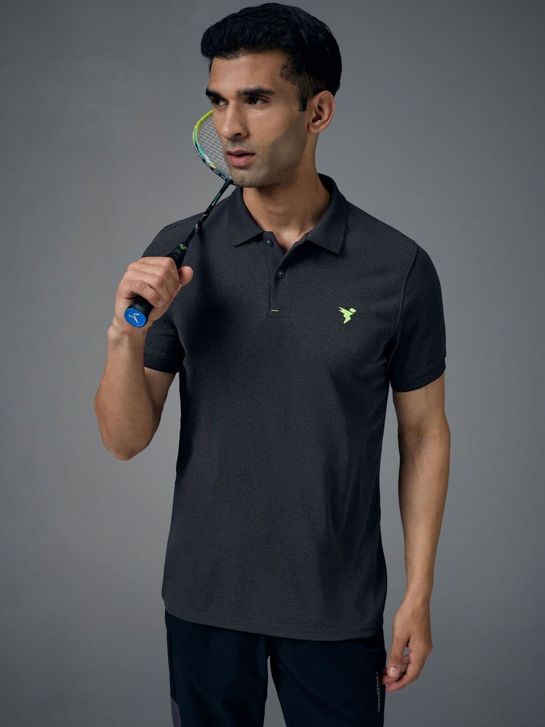 Technosport Men Brand Logo Printed Polo Collar Anti Static Slim Fit T-shirt - view 1