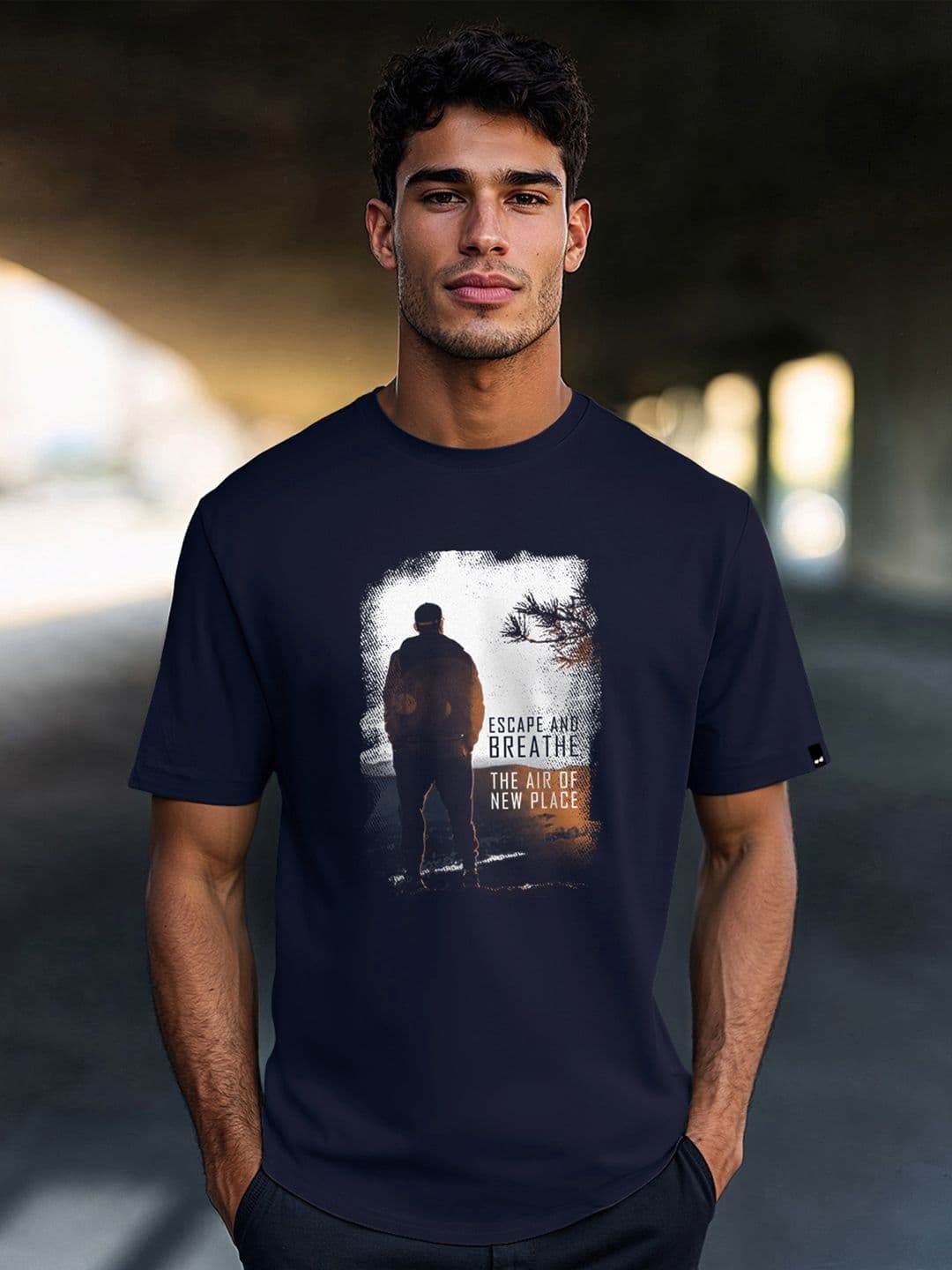 Bewakoof Men Navy Blue Printed T-shirt - view 1