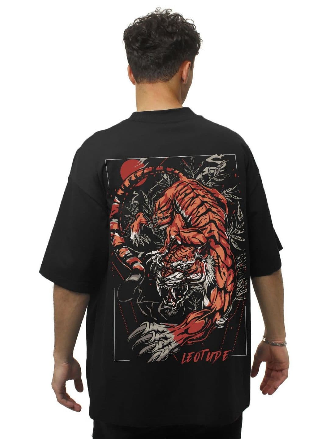 Leotude Graphic Printed Drop-Shoulder Sleeves Oversized T-shirt - view 1