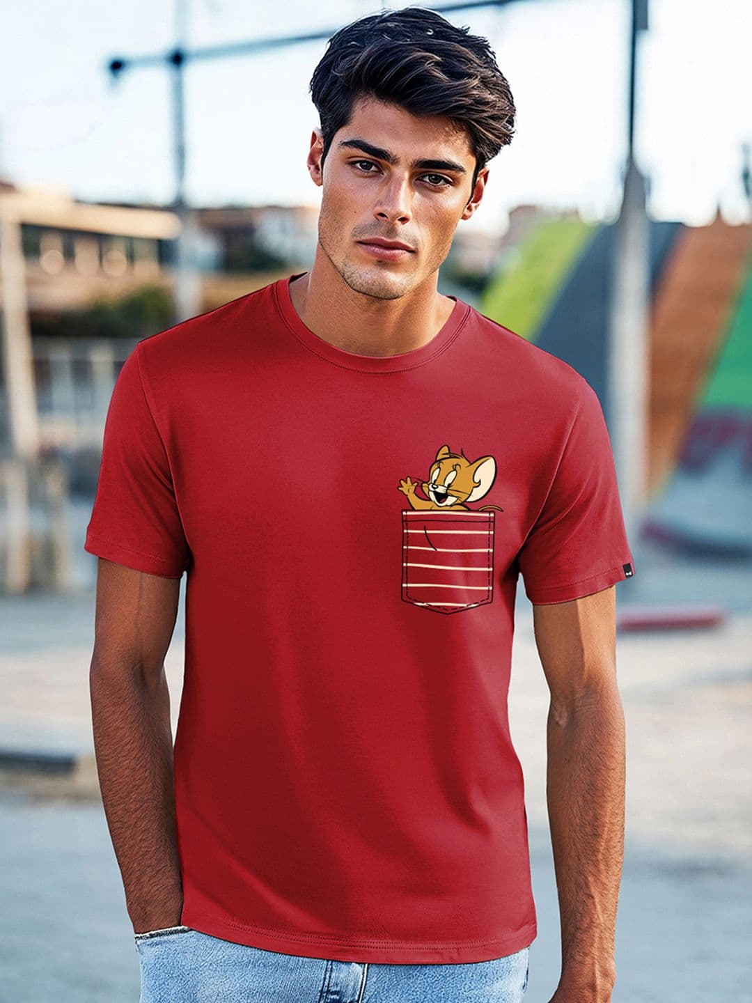 Bewakoof Official Tom & Jerry Merchandise Pocket Printed T-shirt - view 1