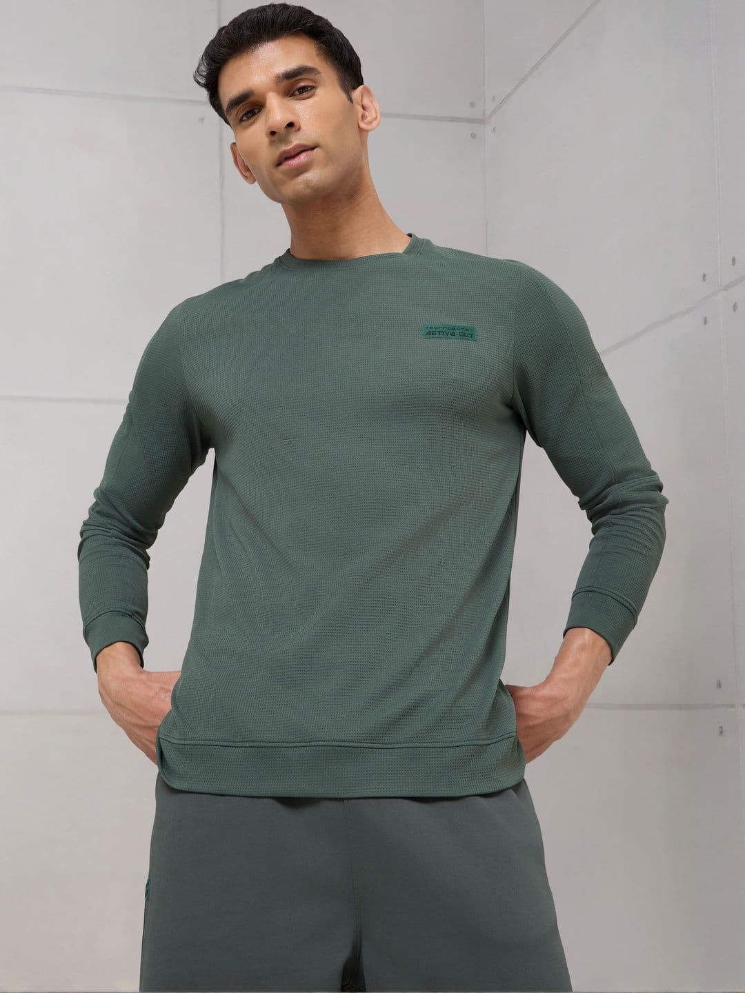 Technosport Men Self Design Anti Static Slim Fit T-shirt - view 1