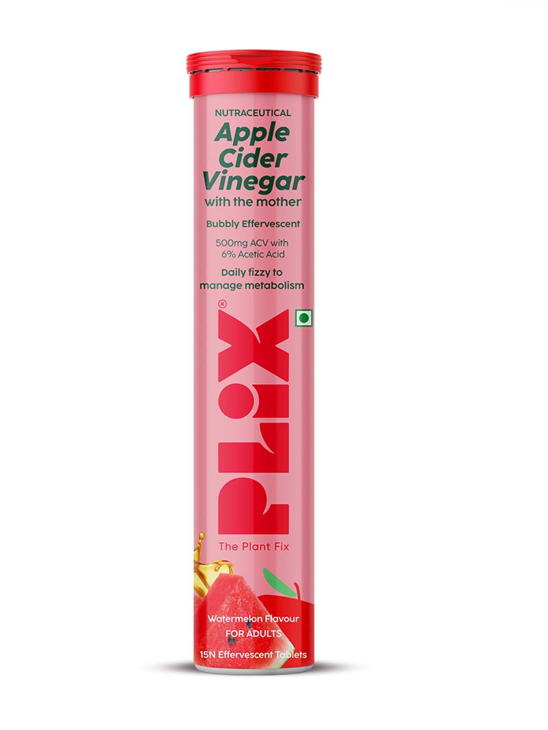 PLIX THE PLANT FIX Juicy Watermenlon Apple Cider Vinegar Tablet - 15 Tabs - view 1