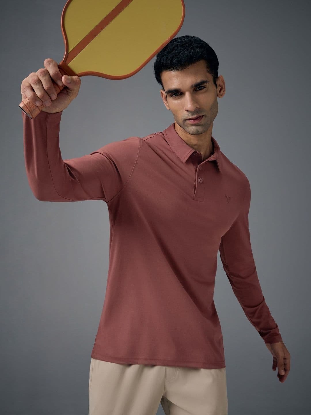 Technosport Men Anti Static Solid Polo Collar Slim Fit T-shirt - view 1