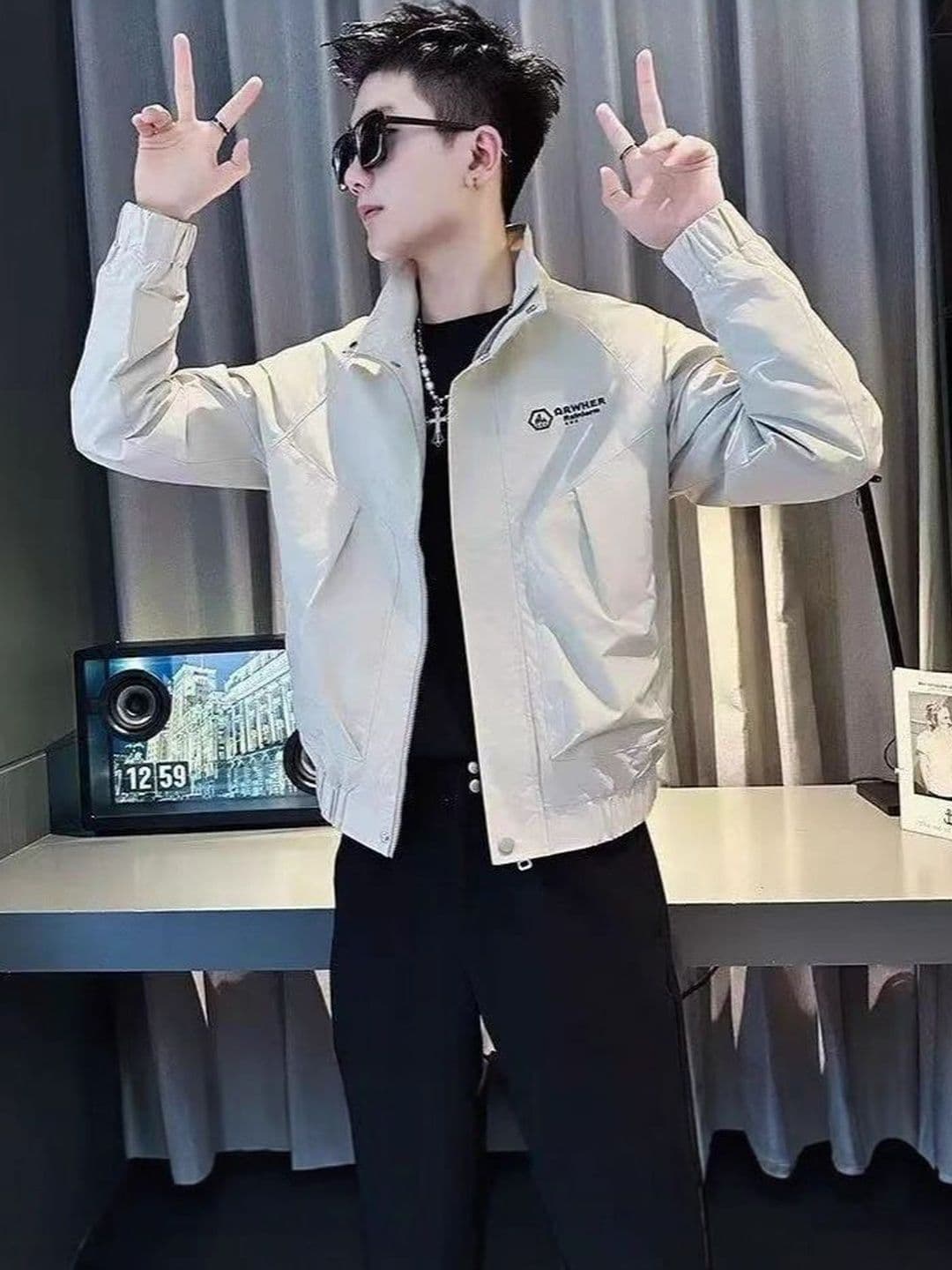 StyleCast x Revolte Stand Collar Tailored Jacket - view 1