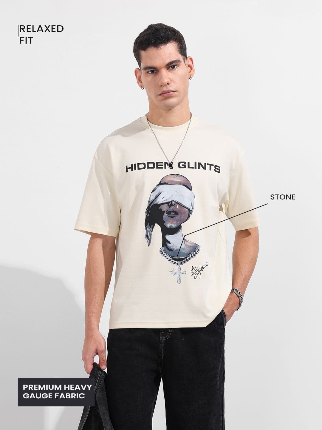 The Indian Garage Co Graphic Printed Round Neck Relaxed Fit T-shirt - view 1