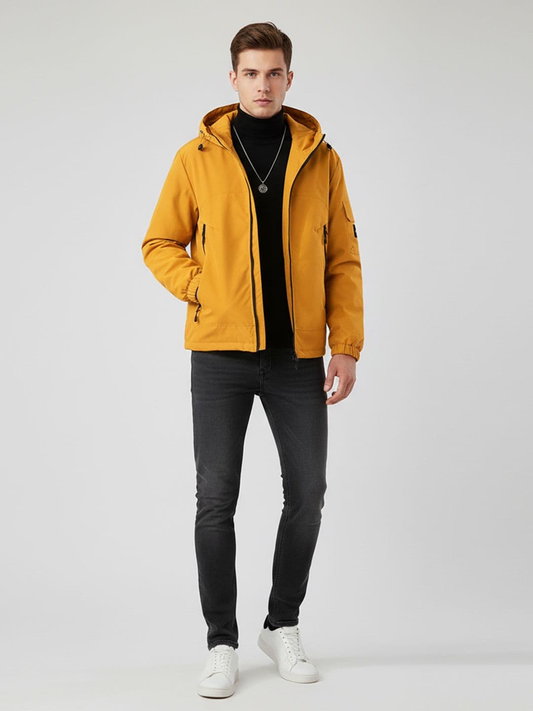 Mast & Harbour Men Hooded Long Sleeves Bomber Jacket - view 1