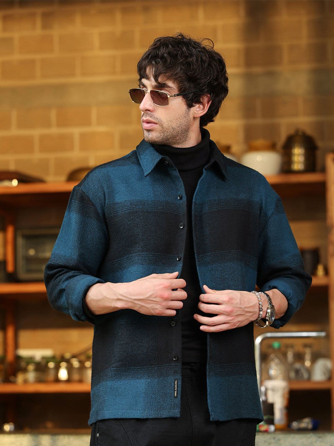 CAHOOT Men Comfort Oversized Fit Checked Spread Collar Cotton Casual Shirt - view 1