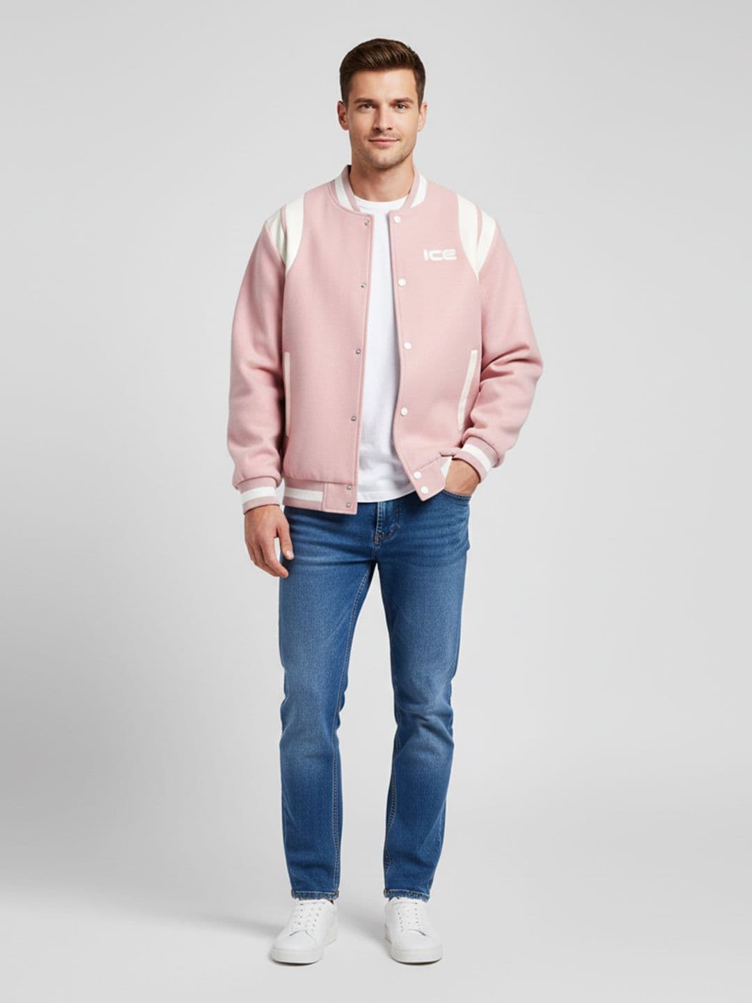 Mast & Harbour Men Solid Long Sleeves Varsity Jacket - view 1