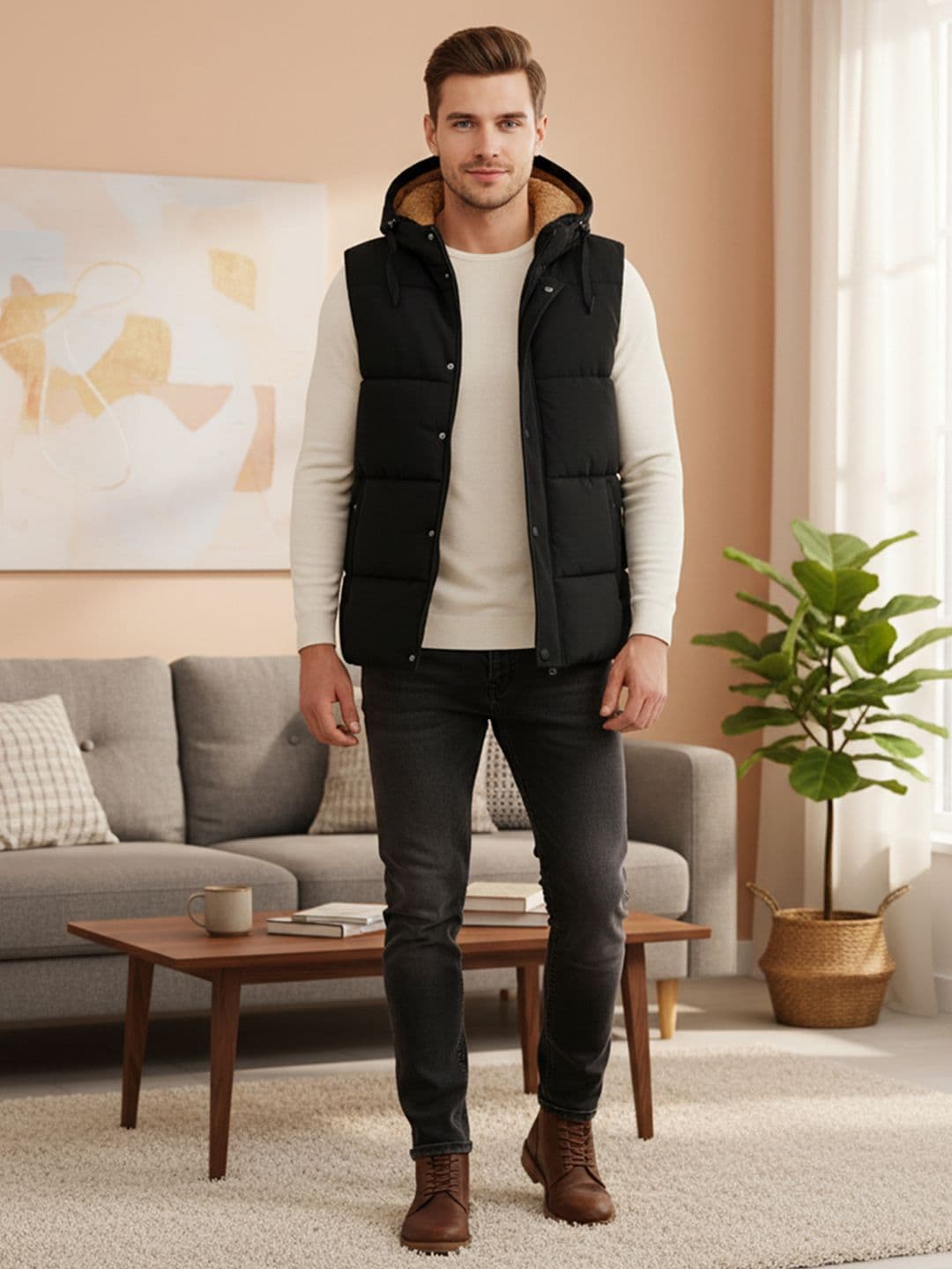 Mast & Harbour Men Long Sleeves Open Front Jacket - view 1