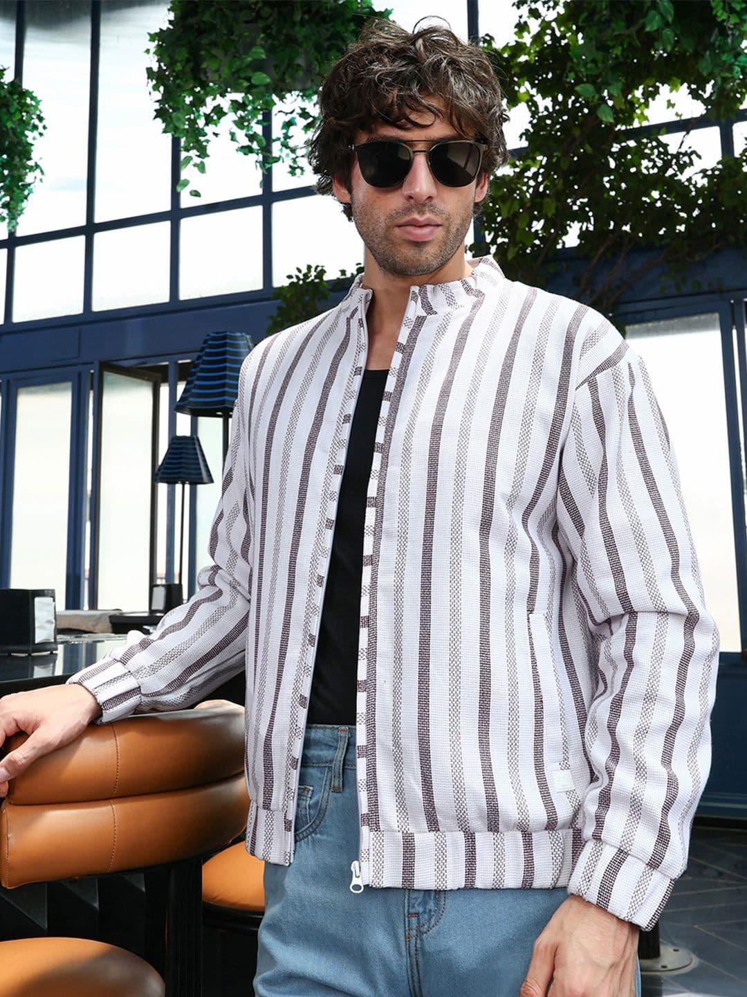 CAHOOT Striped Lightweight Cotton Jacket - view 1