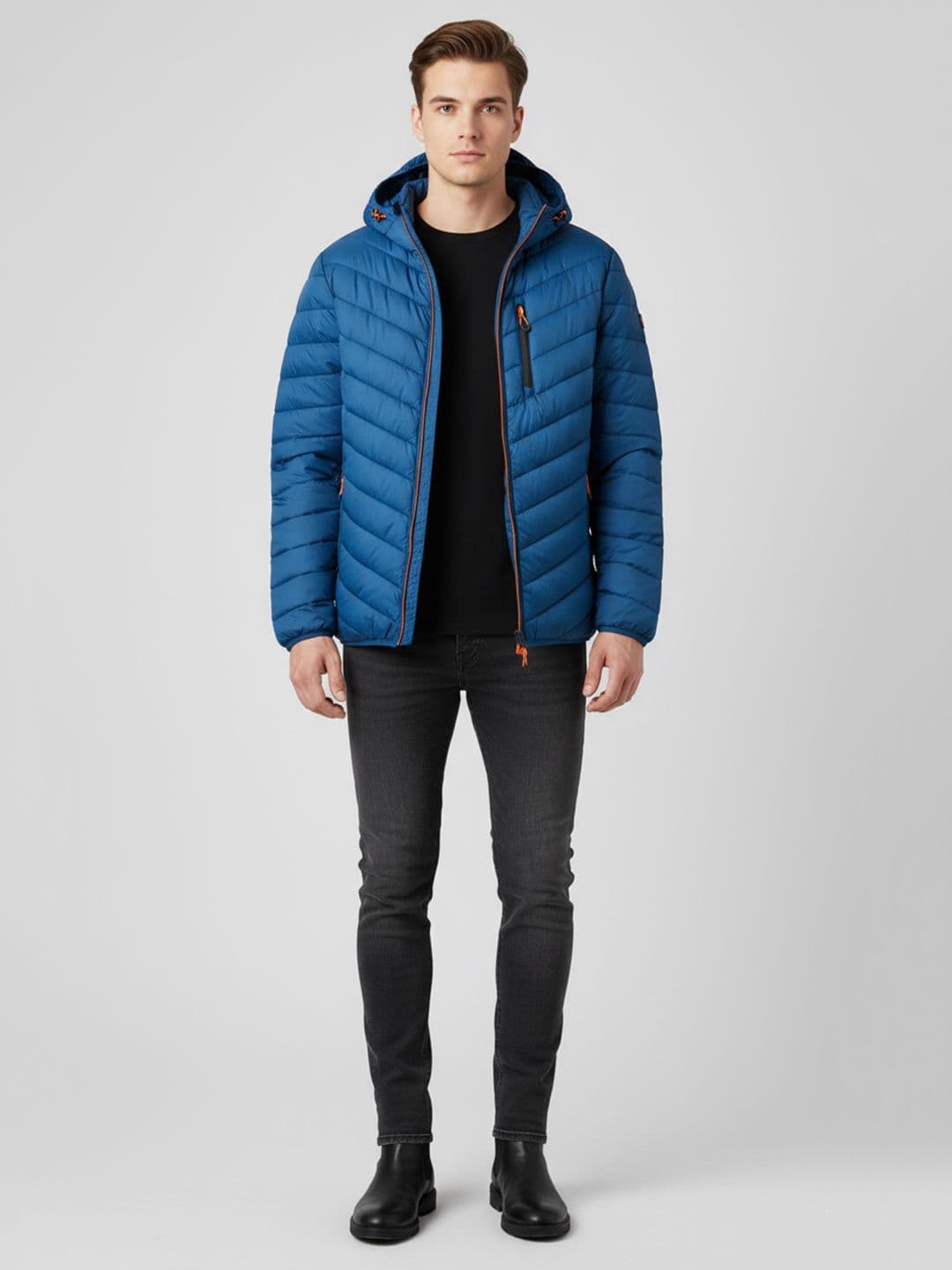 Mast & Harbour Men Polyester Puffer Jacket with Patchwork - view 1