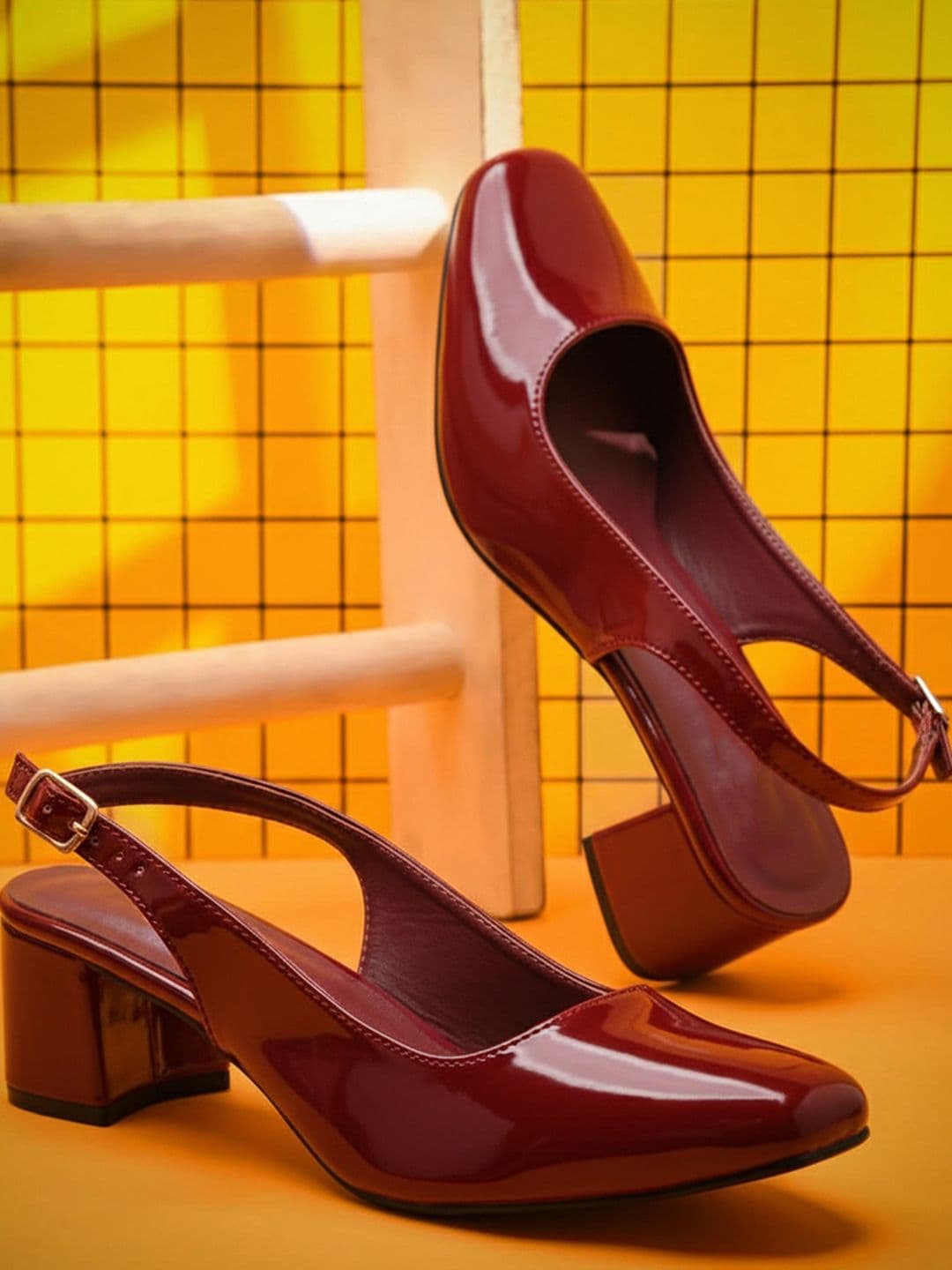 Froh Feet Women Solid Glossy Block Heel Pumps - view 1