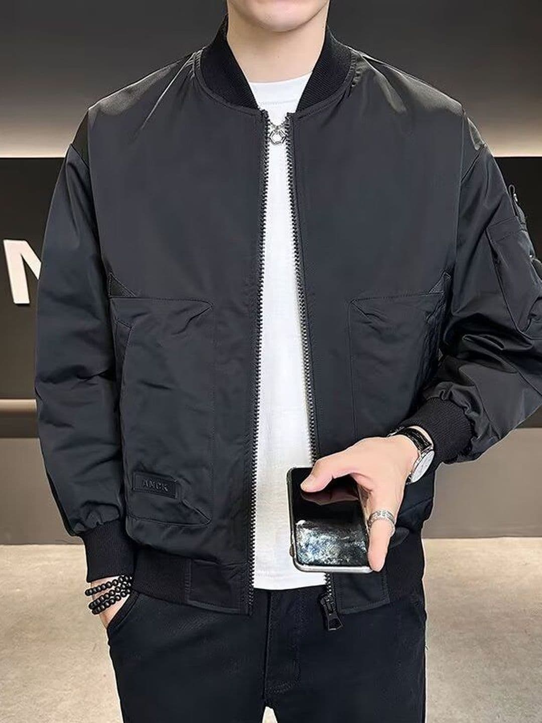 StyleCast x Revolte Collarless Leather Jacket - view 1