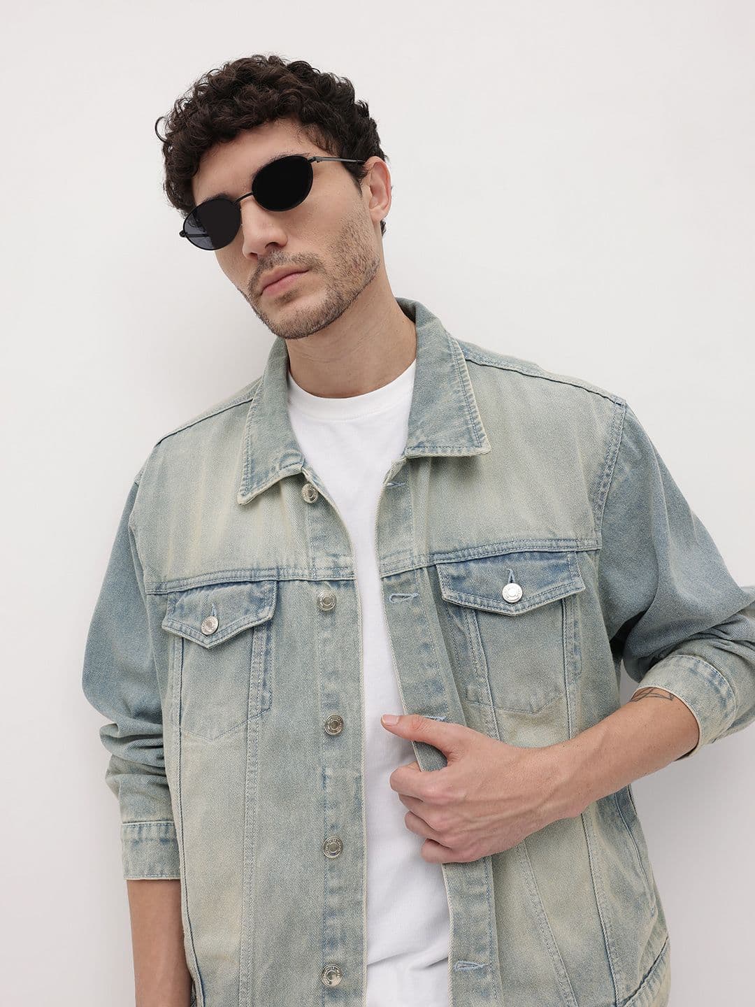 The Roadster Life Co. Washed Pure Cotton Denim Jacket - view 1