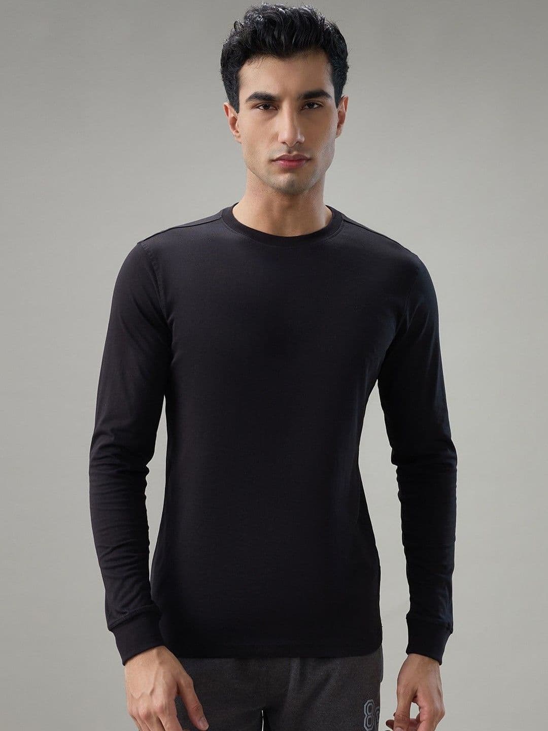Park Avenue Round Neck Long Sleeves Pure Cotton T-shirt - view 1