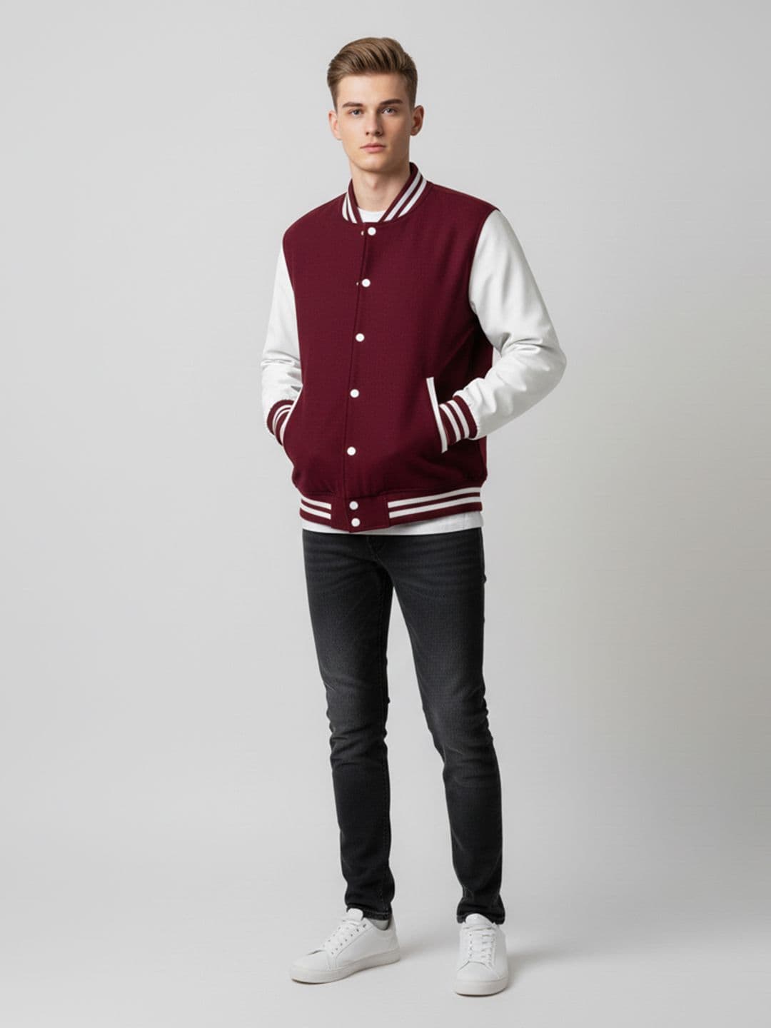 Mast & Harbour Men Polka Dots Printed Embroidered Spread Collar Regular Tailored Jacket - view 1