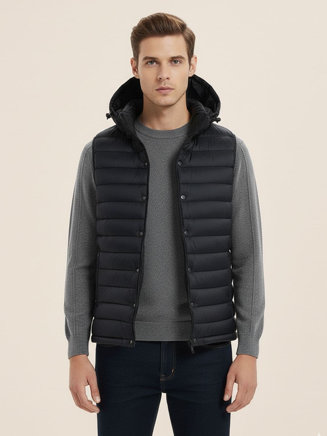 Mast & Harbour Striped Puffer Jacket - view 1