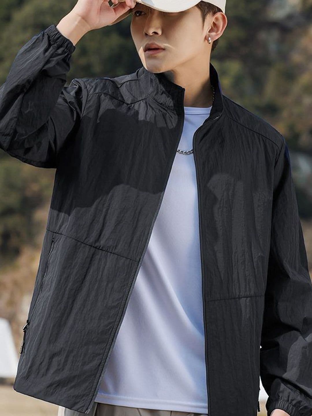 StyleCast x Revolte Stand Collar Leather Jacket - view 1