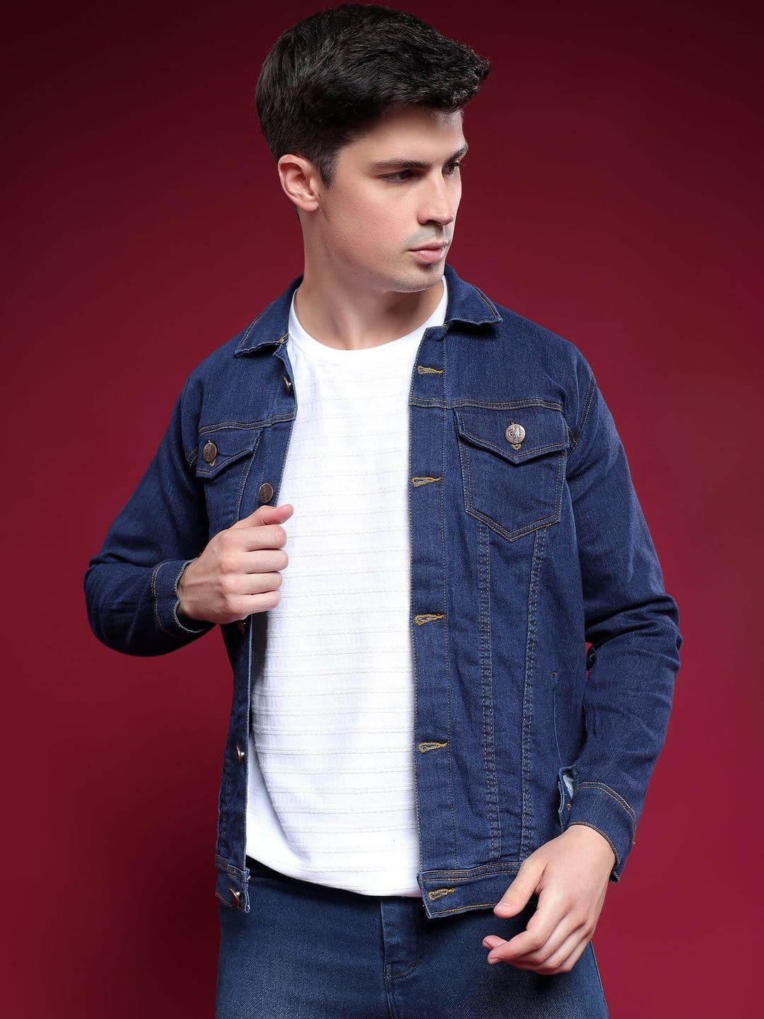 SZN Men Checked Outdoor Denim Jacket - view 1