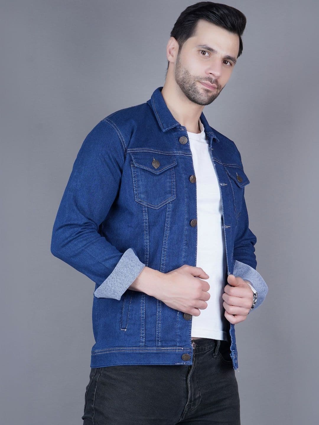 SZN Men Outdoor Denim Jacket with Patchwork - view 1