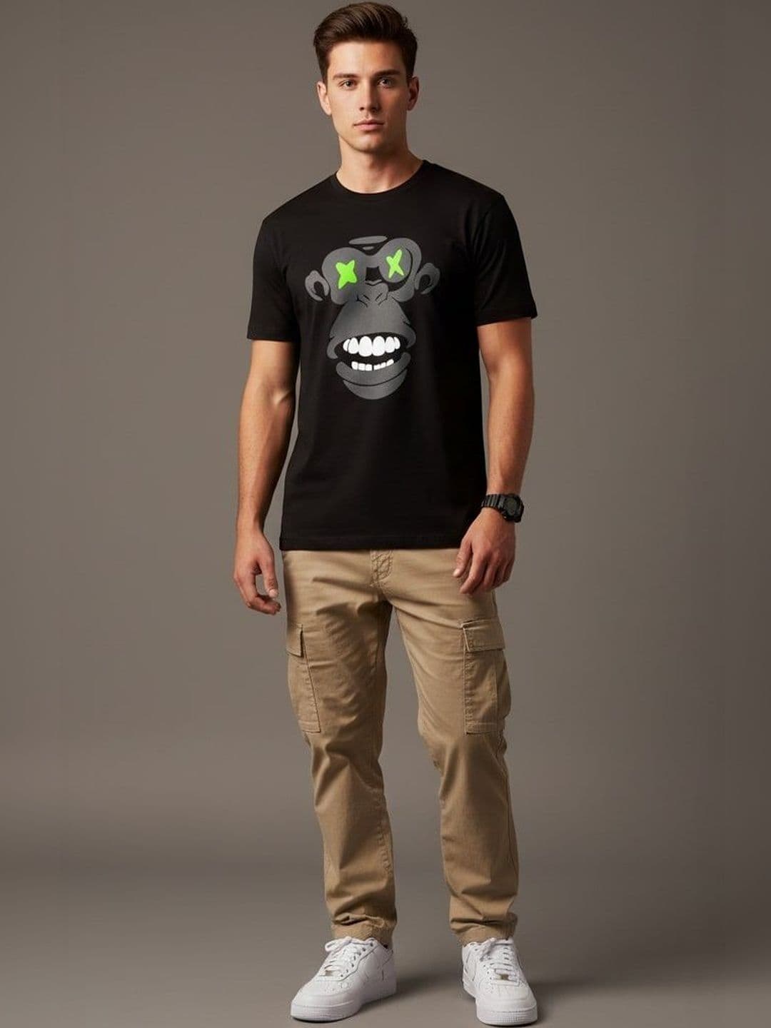 OUTLAWS Men Graphic Printed Round Neck Short Sleeves Cotton T-shirt - view 1