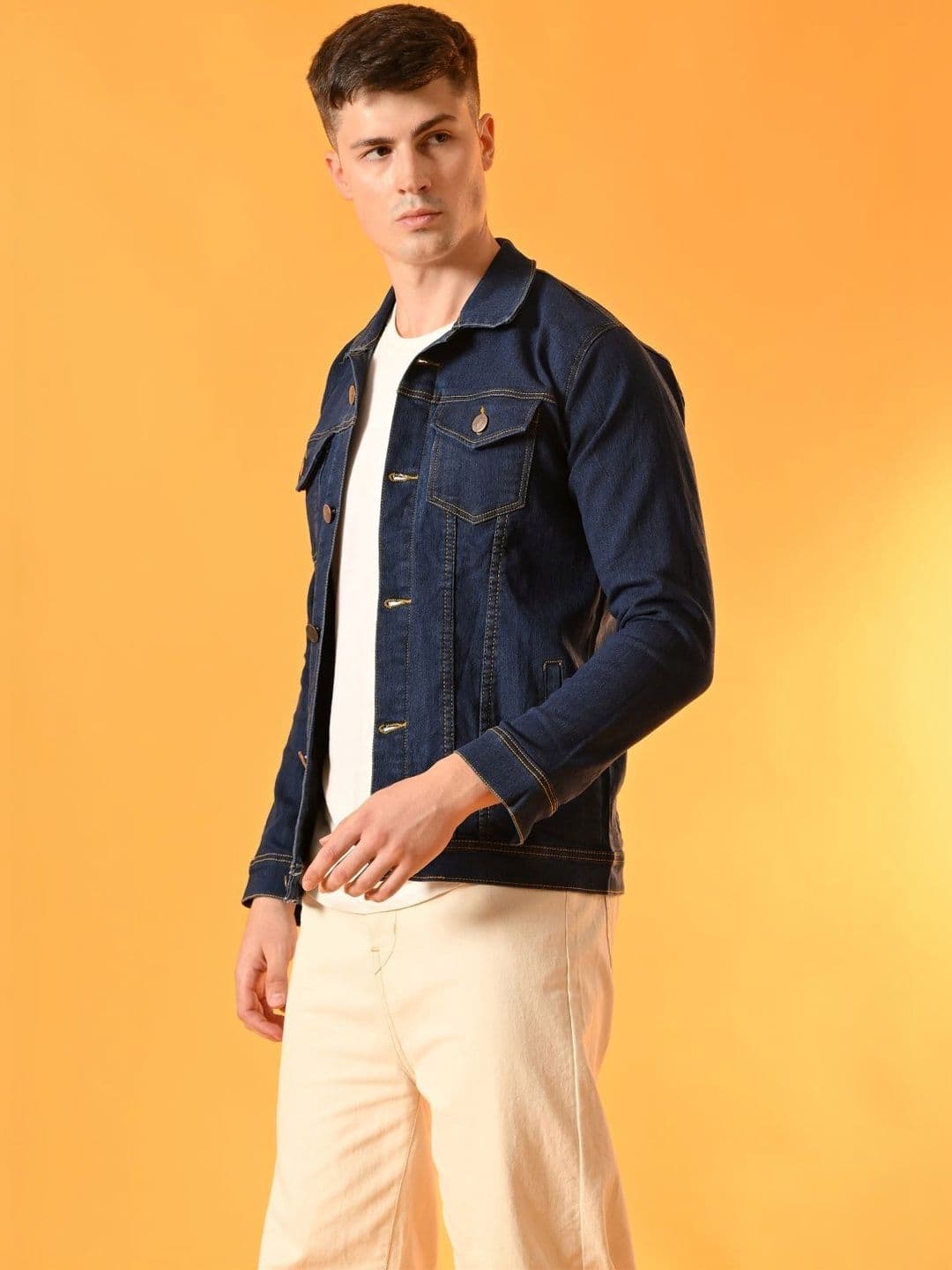 SZN Men Outdoor Denim Jacket with Patchwork - view 1