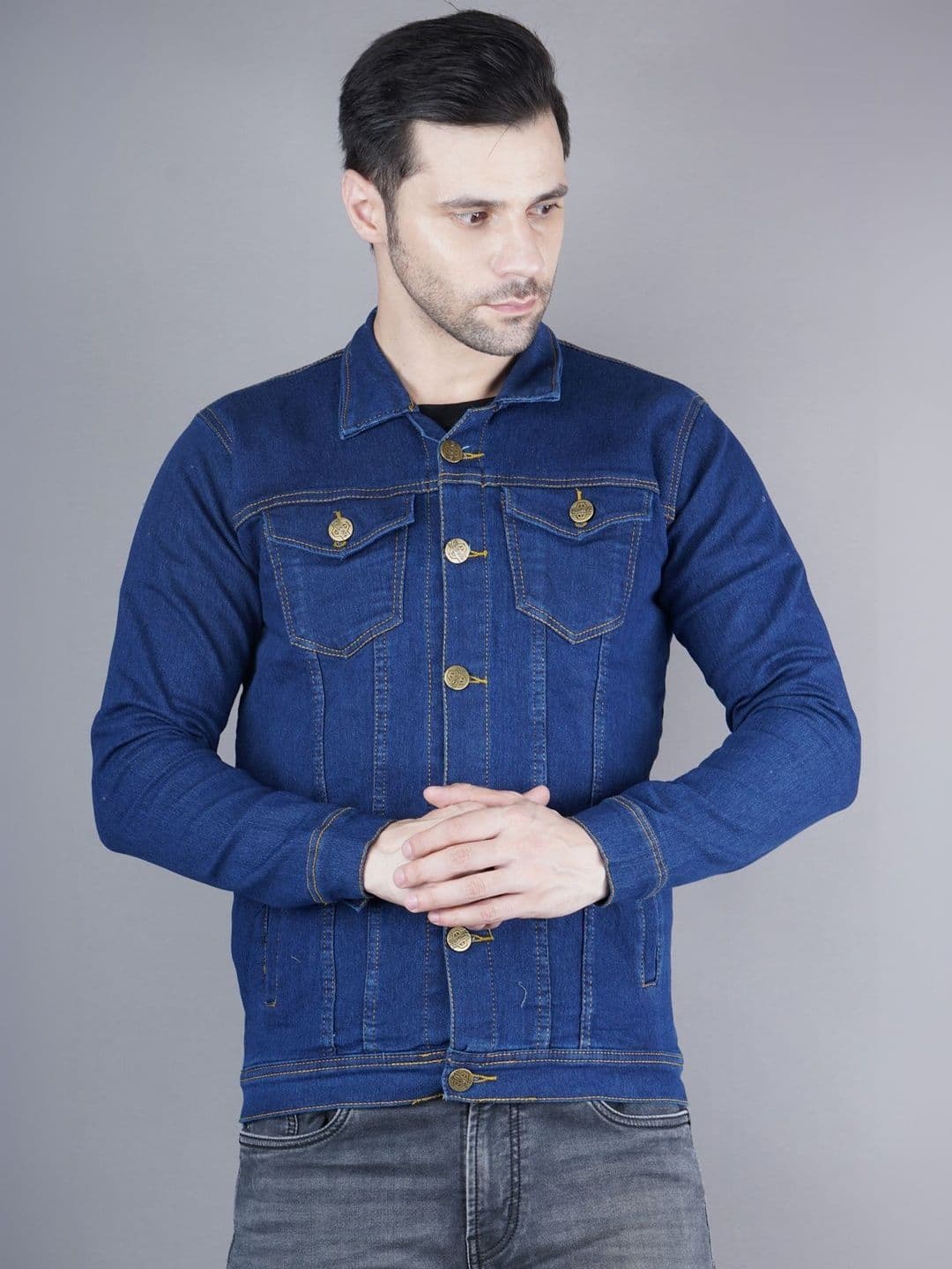 SZN Men Outdoor Denim Jacket with Patchwork - view 1