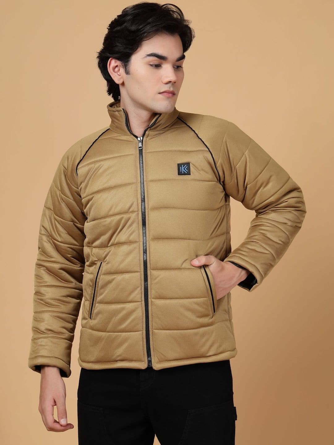 KLOTTHE Yellow Stand Collar Heavy Bomber Jacket - view 1