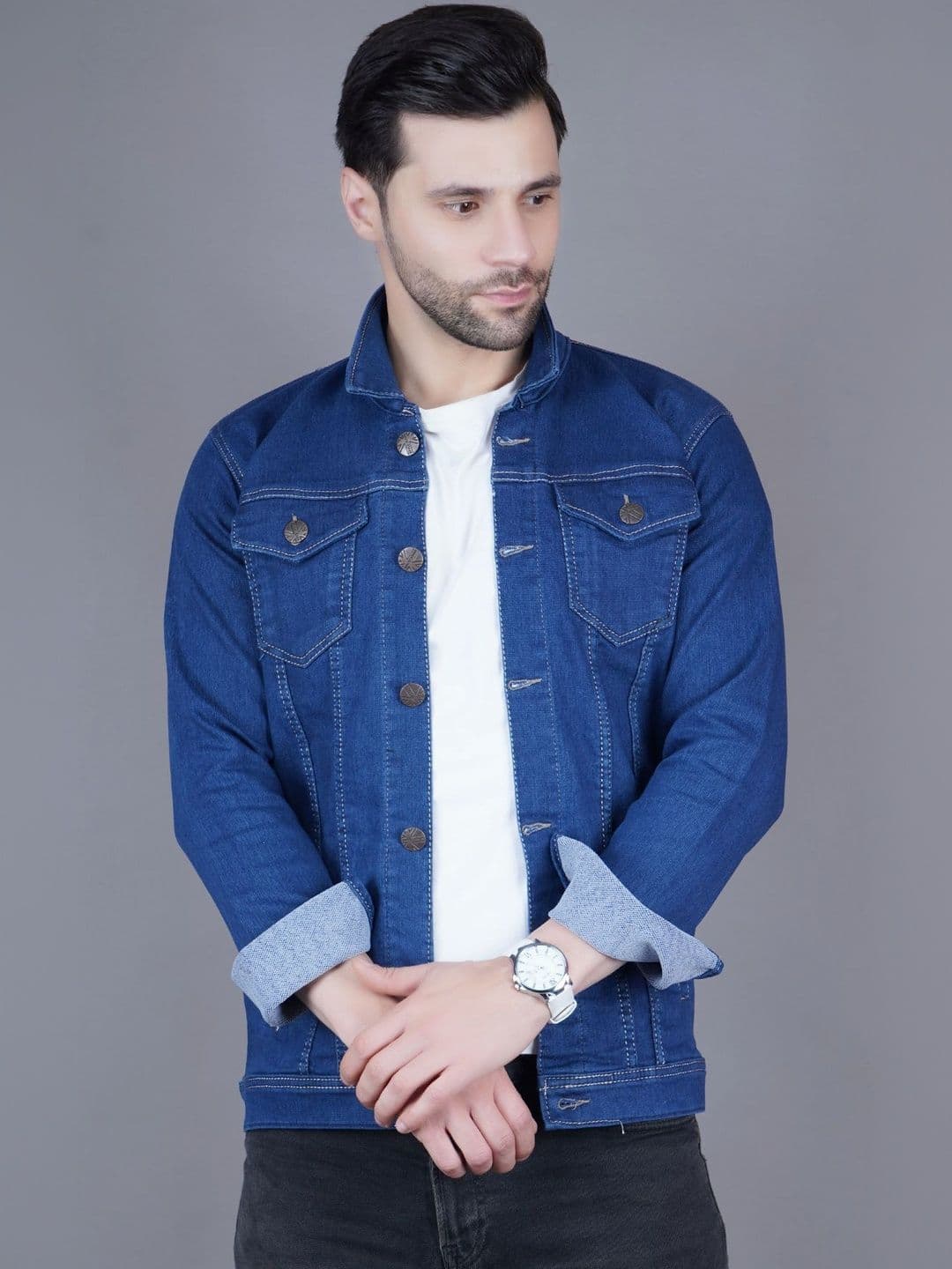 SZN Men Colourblocked Outdoor Denim Jacket - view 1