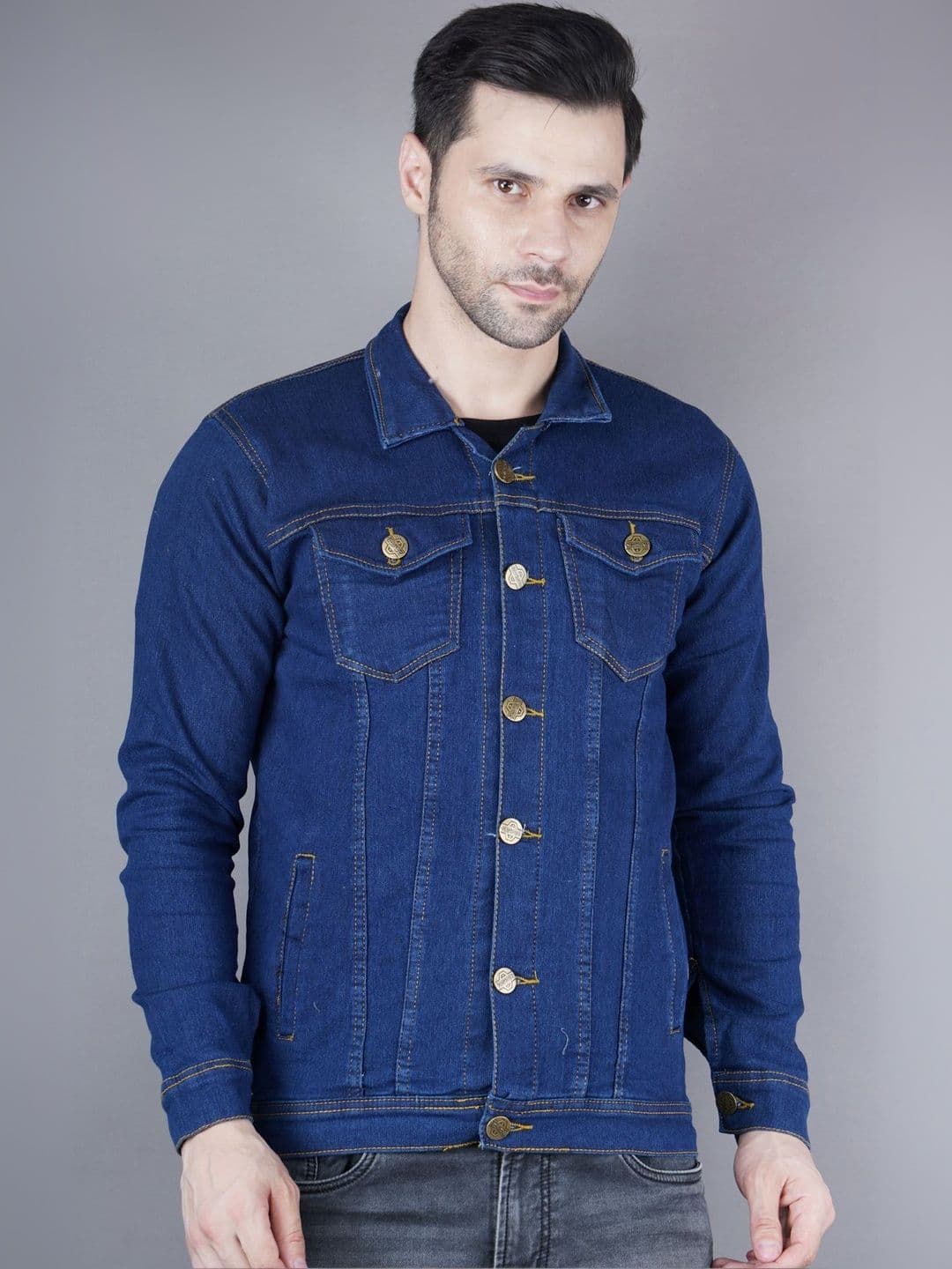 SZN Men Outdoor Denim Jacket with Patchwork - view 1