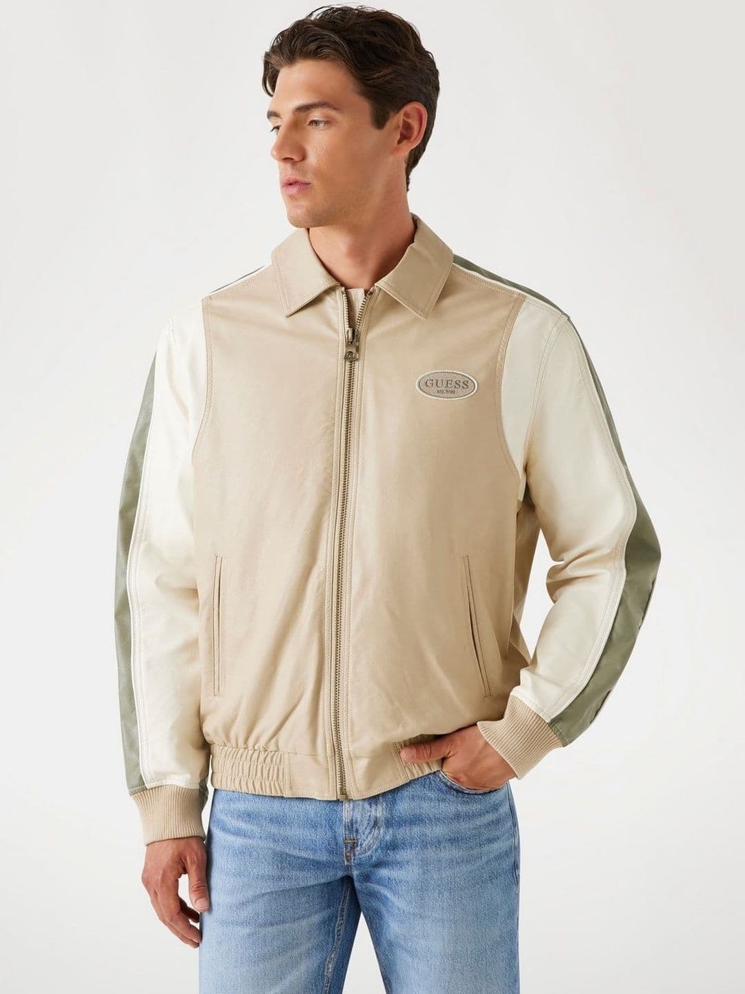 GUESS Men Colourblocked Bomber Jacket - view 1