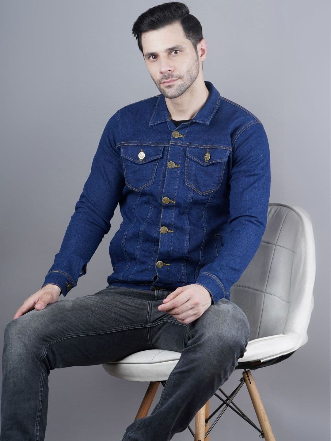 SZN Men Checked Outdoor Denim Jacket - view 1
