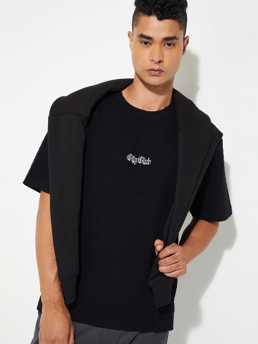 max Men Typography Self Design Round Neck Short Sleeves T-shirt - view 1