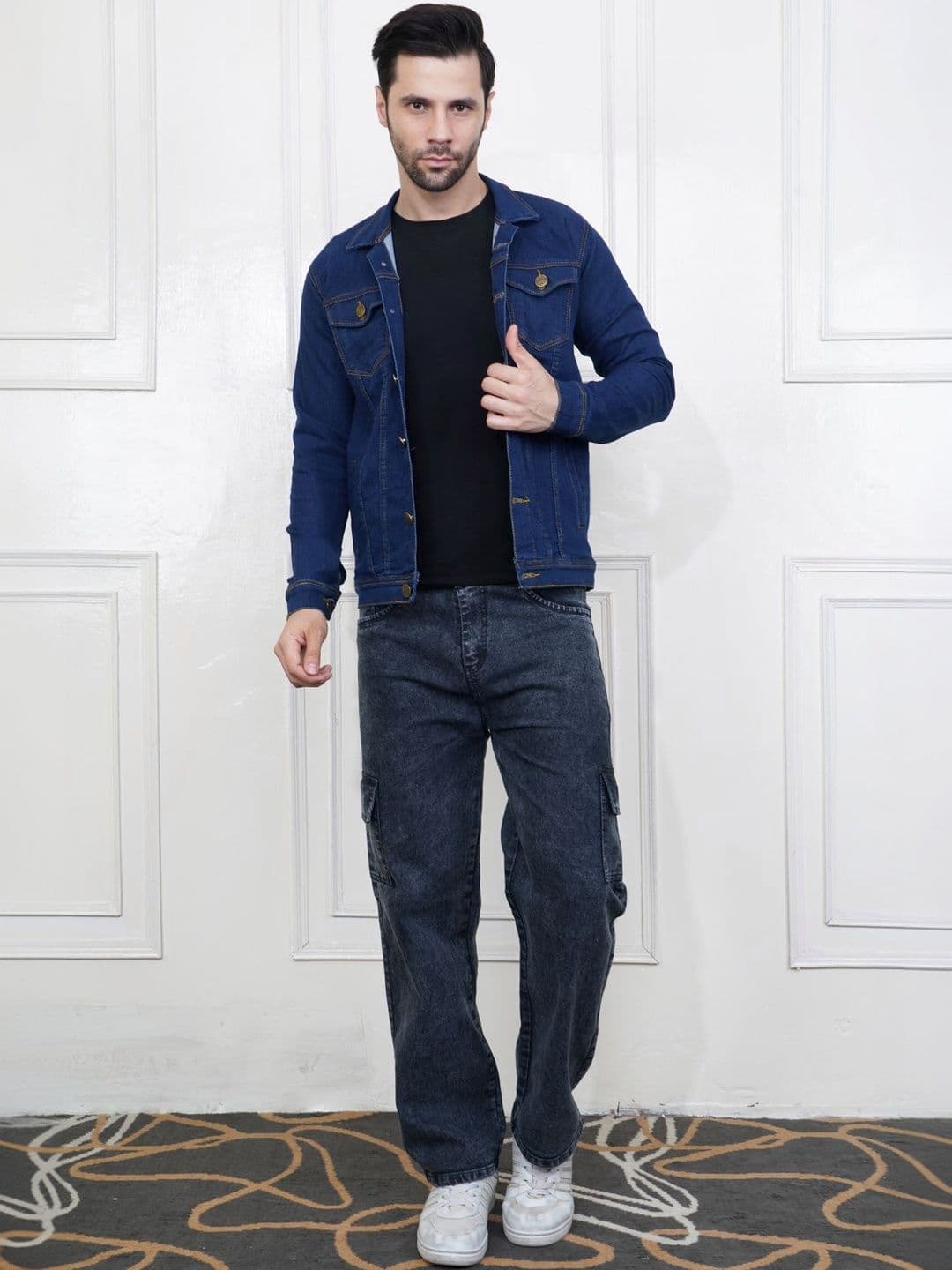 SZN Men Outdoor Denim Jacket with Patchwork - view 1