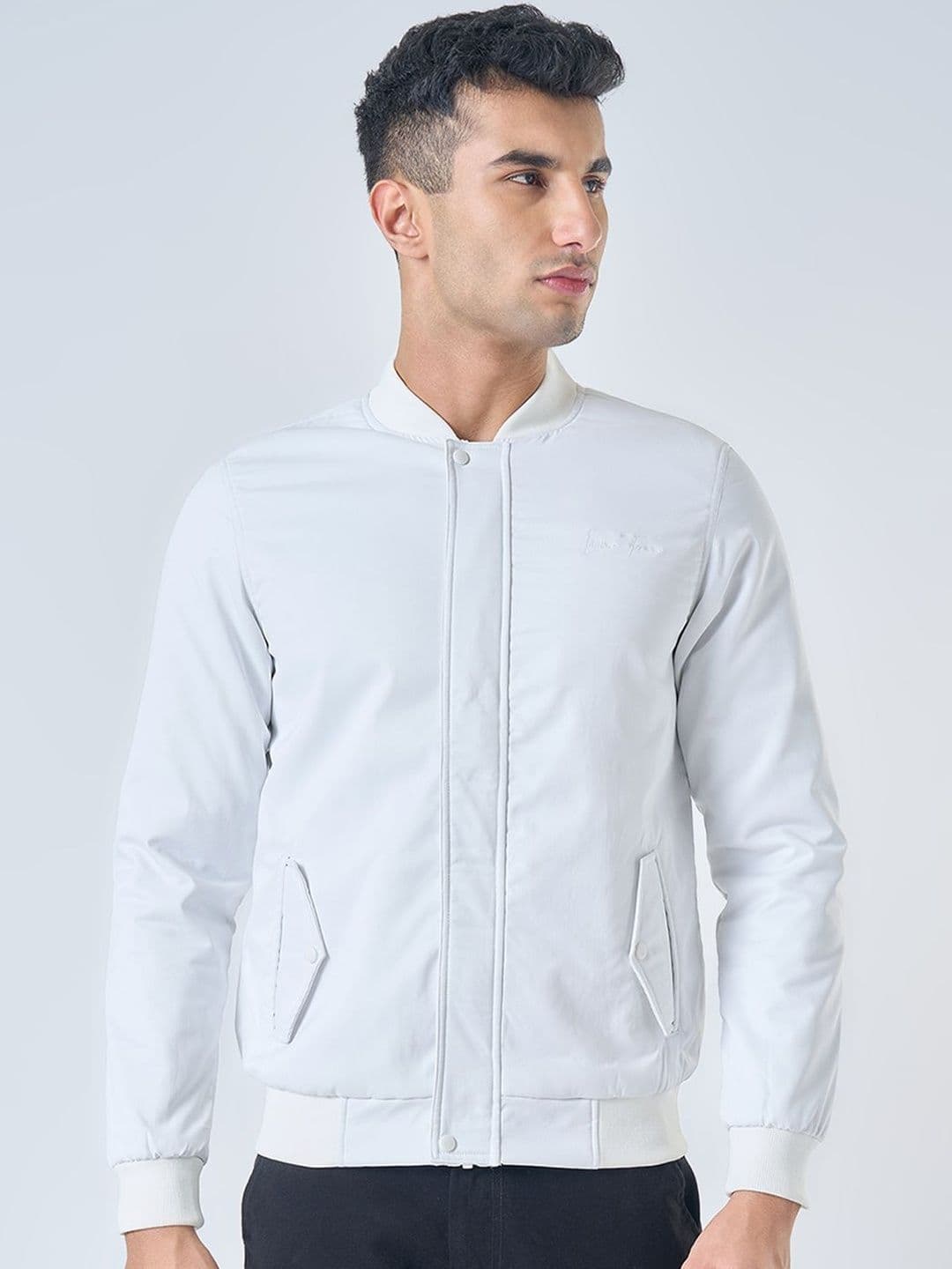 7 Alt by Pantaloons Men Crop Bomber with Embroidered Jacket - view 1