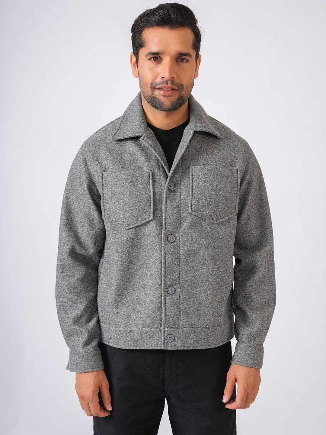 PERCH Men Woollen Lightweight Crop Tailored Jacket - view 1