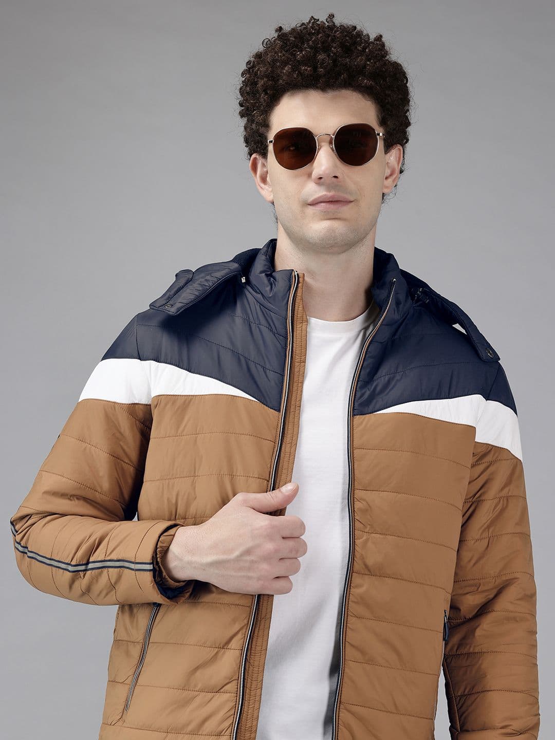 METTLE Colourblocked Reflective Strip Padded Jacket - view 1