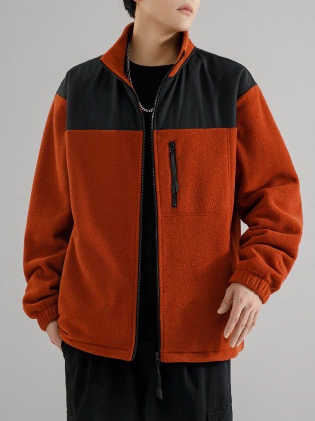 Mast & Harbour Men Colourblocked Polyester Sporty Jacket with Patchwork - view 1